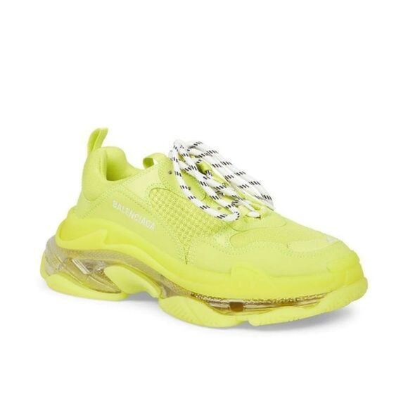 Balenciaga Women’s Sneaker Triple S Neon Yellow Sneaker Women's 10 US 40 EU. - Picture 2 of 7